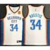 Josh Huestis OKC Thunder #34 White Jersey with LOVES Sponsor Patch