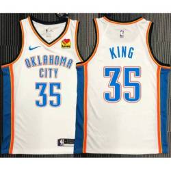 Chris King OKC Thunder #35 White Jersey with LOVES Sponsor Patch