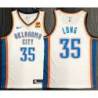 Art Long OKC Thunder #35 White Jersey with LOVES Sponsor Patch