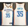 Leon Smith OKC Thunder #35 White Jersey with LOVES Sponsor Patch