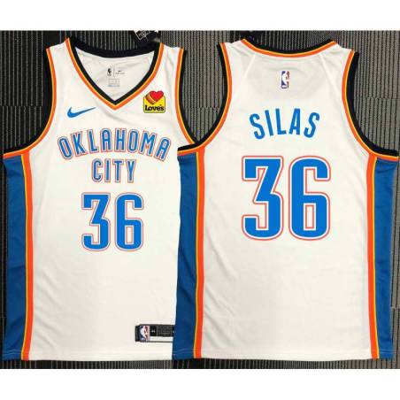 Paul Silas OKC Thunder #36 White Jersey with LOVES Sponsor Patch