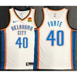 Joseph Forte OKC Thunder #40 White Jersey with LOVES Sponsor Patch