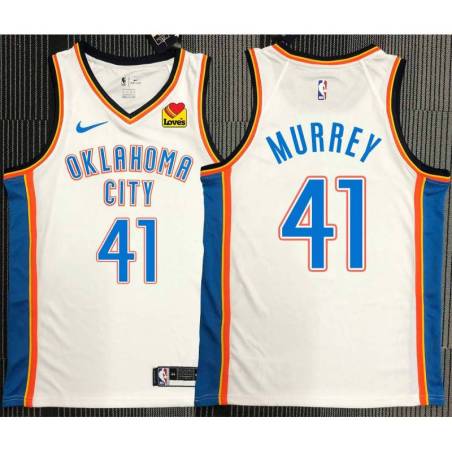 Dorie Murrey OKC Thunder #41 White Jersey with LOVES Sponsor Patch