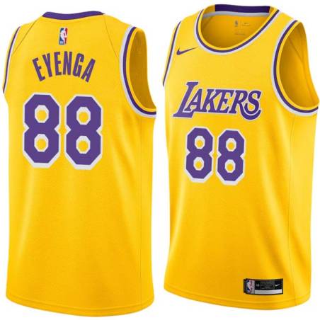 Gold Christian Eyenga Twill Basketball Jersey -Lakers #88 Eyenga Twill Jerseys, FREE SHIPPING