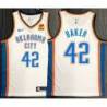 Vin Baker OKC Thunder #42 White Jersey with LOVES Sponsor Patch