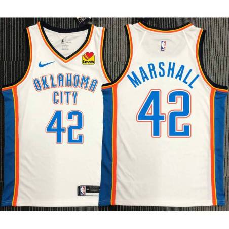 Donyell Marshall OKC Thunder #42 White Jersey with LOVES Sponsor Patch