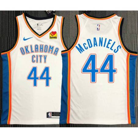 Jim McDaniels OKC Thunder #44 White Jersey with LOVES Sponsor Patch