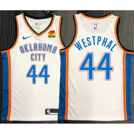 Paul Westphal OKC Thunder #44 White Jersey with LOVES Sponsor Patch