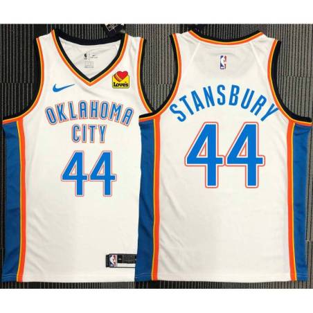 Terence Stansbury OKC Thunder #44 White Jersey with LOVES Sponsor Patch