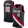 Black Ken Johnson Twill Basketball Jersey -Trail Blazers #00 Johnson Twill Jerseys, FREE SHIPPING