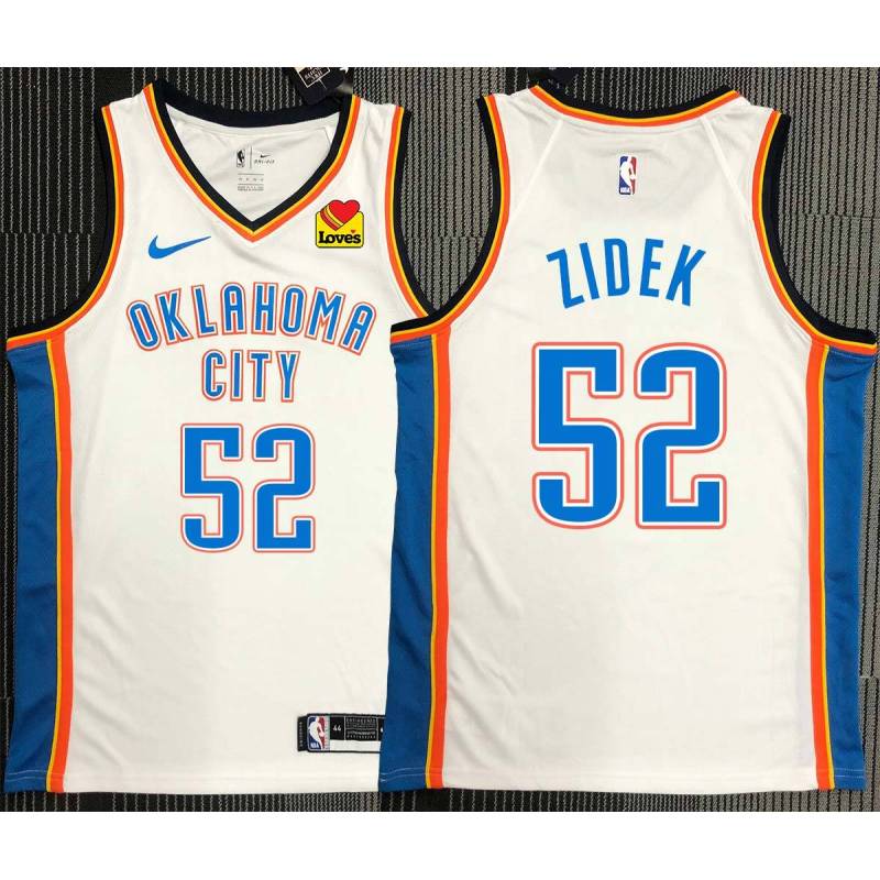 George Zídek OKC Thunder #52 White Jersey with LOVES Sponsor Patch