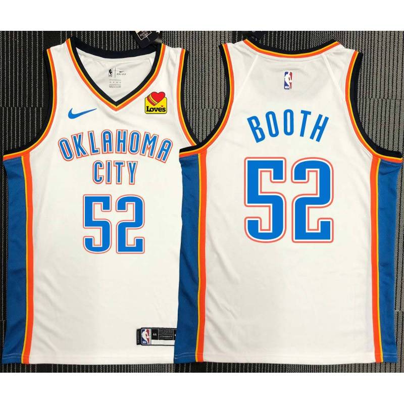 Calvin Booth OKC Thunder #52 White Jersey with LOVES Sponsor Patch