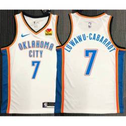 Timothé Luwawu-Cabarrot OKC Thunder #7 White Jersey with LOVES Sponsor Patch