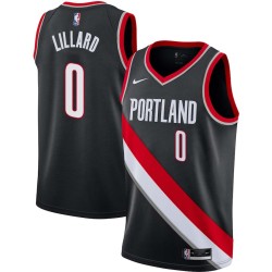 Black Damian Lillard Twill Basketball Jersey -Trail Blazers #0 Lillard Twill Jerseys, FREE SHIPPING