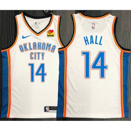 Devon Hall OKC Thunder #14 White Jersey with LOVES Sponsor Patch