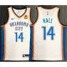 Devon Hall OKC Thunder #14 White Jersey with LOVES Sponsor Patch