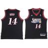 Black Throwback Henry Bibby Twill Basketball Jersey -76ers #14 Bibby Twill Jerseys, FREE SHIPPING