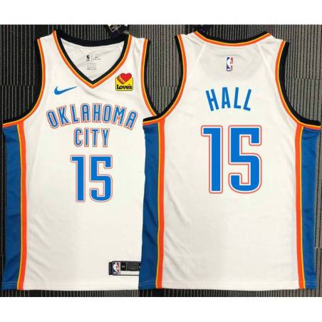 Josh Hall OKC Thunder #15 White Jersey with LOVES Sponsor Patch