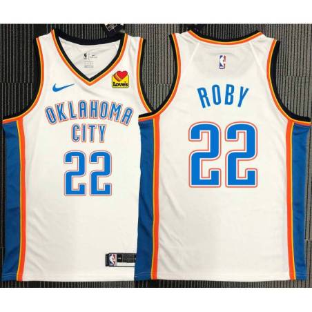 Isaiah Roby OKC Thunder #22 White Jersey with LOVES Sponsor Patch