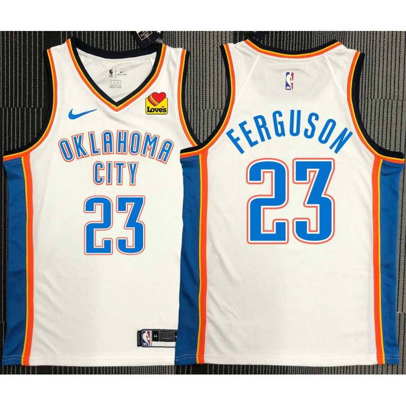 Terrance Ferguson OKC Thunder #23 White Jersey with LOVES Sponsor Patch