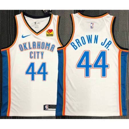 Charlie Brown Jr. OKC Thunder #44 White Jersey with LOVES Sponsor Patch