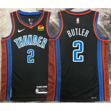 Caron Butler OKC Thunder #2 Black 2022-23_City Jersey with LOVES Sponsor Patch