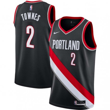 Black Linton Townes Twill Basketball Jersey -Trail Blazers #2 Townes Twill Jerseys, FREE SHIPPING