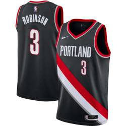 Black Clifford Robinson Twill Basketball Jersey -Trail Blazers #3 Robinson Twill Jerseys, FREE SHIPPING