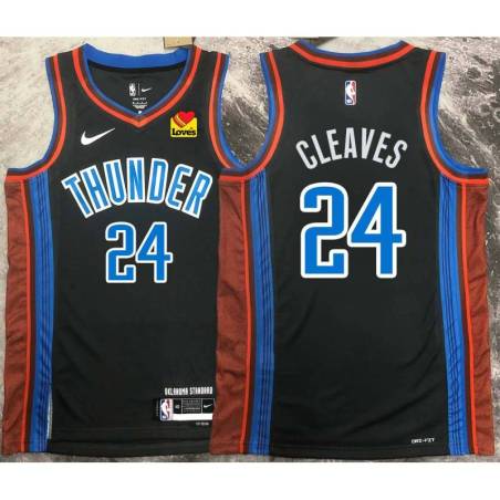 Mateen Cleaves OKC Thunder #24 Black 2022-23_City Jersey with LOVES Sponsor Patch