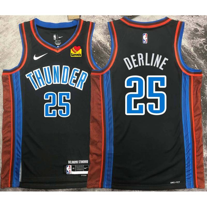 Rod Derline OKC Thunder #25 Black 2022-23_City Jersey with LOVES Sponsor Patch