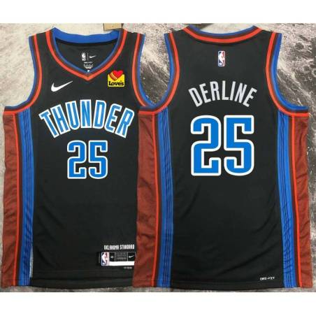 Rod Derline OKC Thunder #25 Black 2022-23_City Jersey with LOVES Sponsor Patch