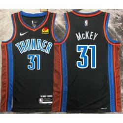 Derrick McKey OKC Thunder #31 Black 2022-23_City Jersey with LOVES Sponsor Patch