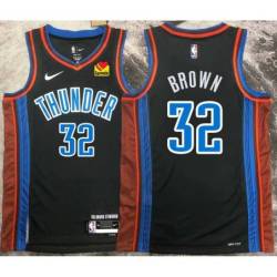 Fred Brown OKC Thunder #32 Black 2022-23_City Jersey with LOVES Sponsor Patch