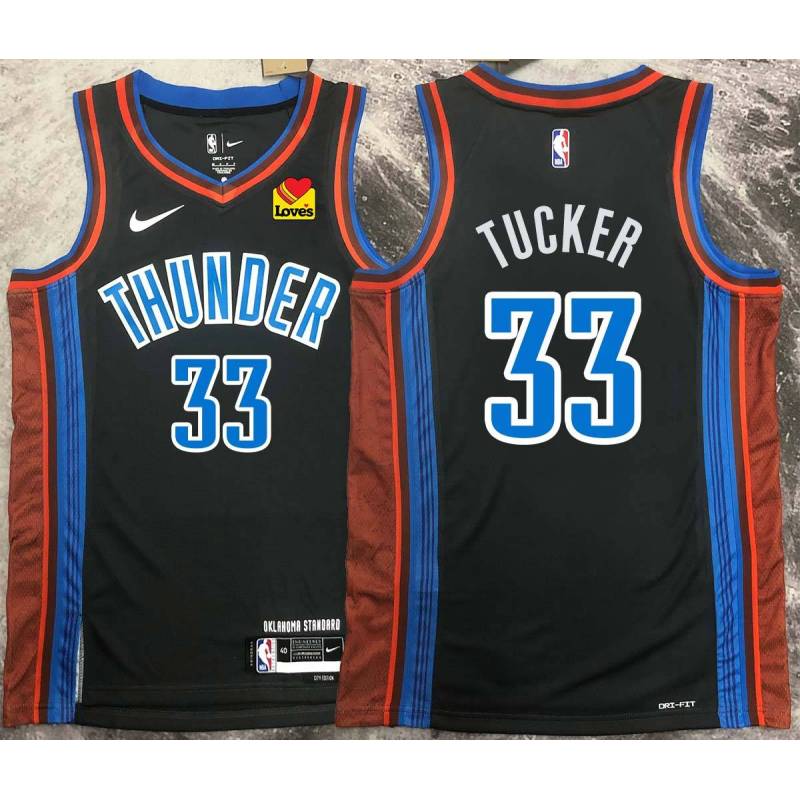 Al Tucker OKC Thunder #33 Black 2022-23_City Jersey with LOVES Sponsor Patch