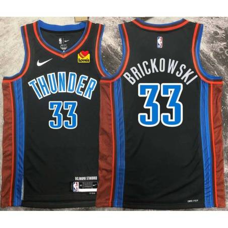 Frank Brickowski OKC Thunder #33 Black 2022-23_City Jersey with LOVES Sponsor Patch