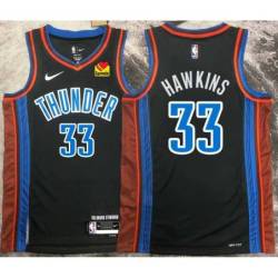 Hersey Hawkins OKC Thunder #33 Black 2022-23_City Jersey with LOVES Sponsor Patch