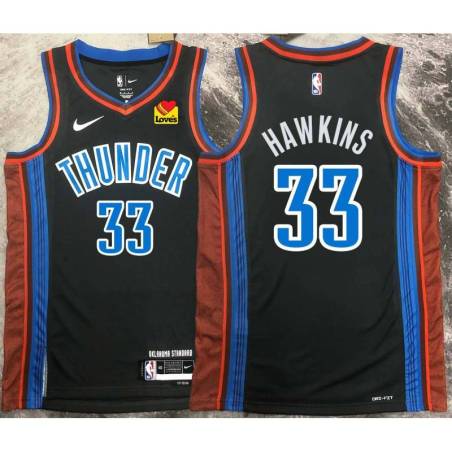 Hersey Hawkins OKC Thunder #33 Black 2022-23_City Jersey with LOVES Sponsor Patch