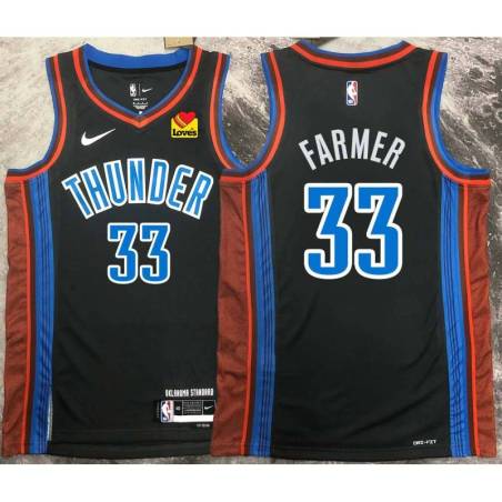 Desmon Farmer OKC Thunder #33 Black 2022-23_City Jersey with LOVES Sponsor Patch