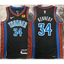 Joe Kennedy OKC Thunder #34 Black 2022-23_City Jersey with LOVES Sponsor Patch