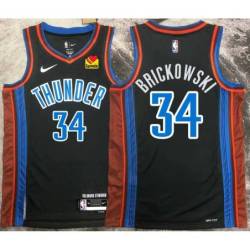 Frank Brickowski OKC Thunder #34 Black 2022-23_City Jersey with LOVES Sponsor Patch