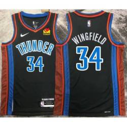 Dontonio Wingfield OKC Thunder #34 Black 2022-23_City Jersey with LOVES Sponsor Patch