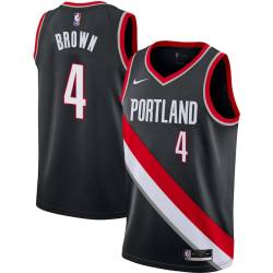 Black Marcus Brown Twill Basketball Jersey -Trail Blazers #4 Brown Twill Jerseys, FREE SHIPPING