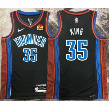 Chris King OKC Thunder #35 Black 2022-23_City Jersey with LOVES Sponsor Patch