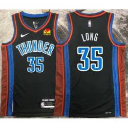 Art Long OKC Thunder #35 Black 2022-23_City Jersey with LOVES Sponsor Patch