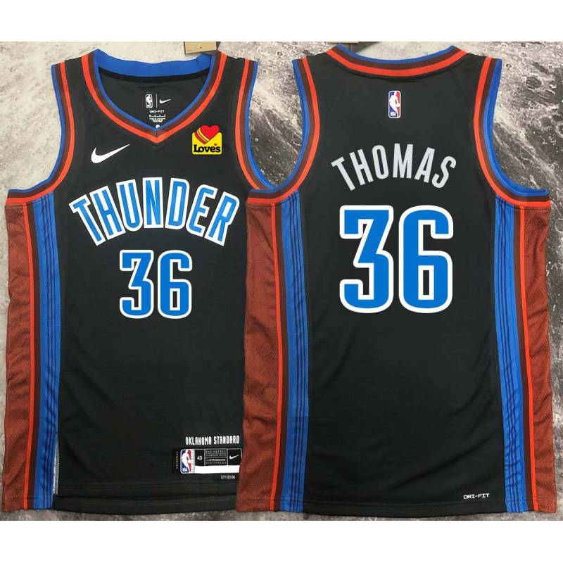 Etan Thomas OKC Thunder #36 Black 2022-23_City Jersey with LOVES Sponsor Patch