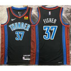 Derek Fisher OKC Thunder #37 Black 2022-23_City Jersey with LOVES Sponsor Patch