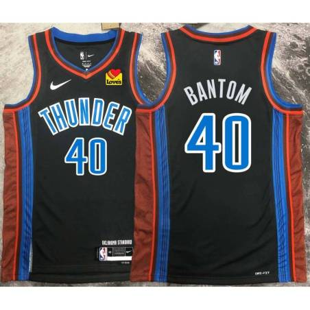 Mike Bantom OKC Thunder #40 Black 2022-23_City Jersey with LOVES Sponsor Patch