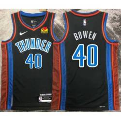 Ryan Bowen OKC Thunder #40 Black 2022-23_City Jersey with LOVES Sponsor Patch