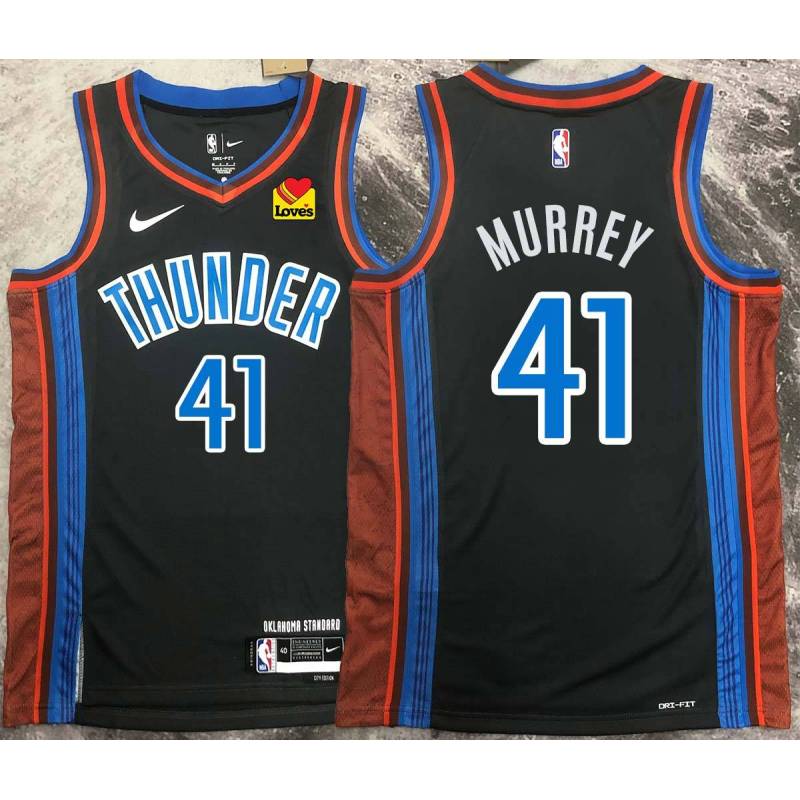 Dorie Murrey OKC Thunder #41 Black 2022-23_City Jersey with LOVES Sponsor Patch