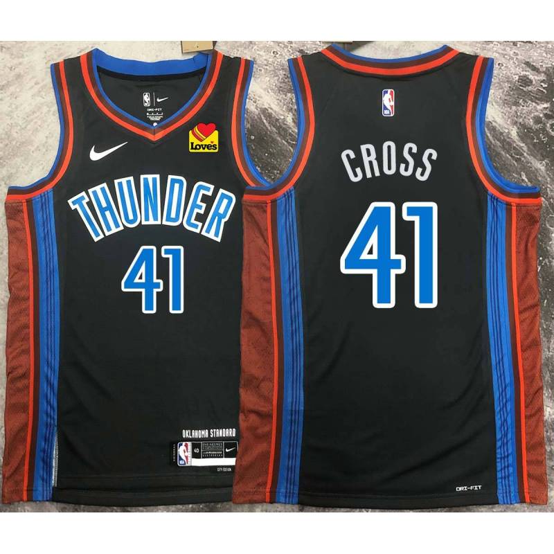 Pete Cross OKC Thunder #41 Black 2022-23_City Jersey with LOVES Sponsor Patch